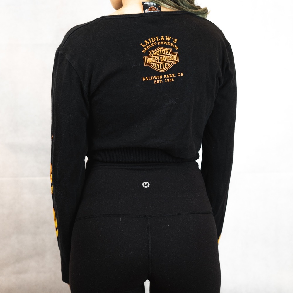 SOLD Vintage Harley Davidson Cropped Long Sleeve